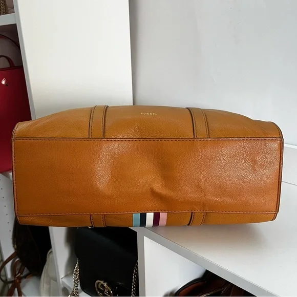 FOSSIL Kingston Carmen Sydney Maddox Stripe Tote Satchel Handbag - Picture 6 of 11